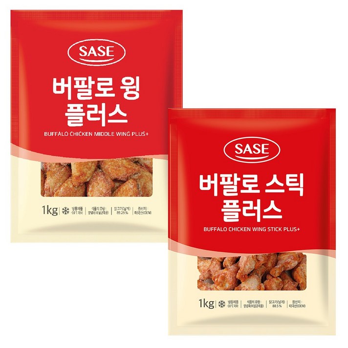  사세 버팔로윙 1kg+버팔로스틱 1kg, 2개 