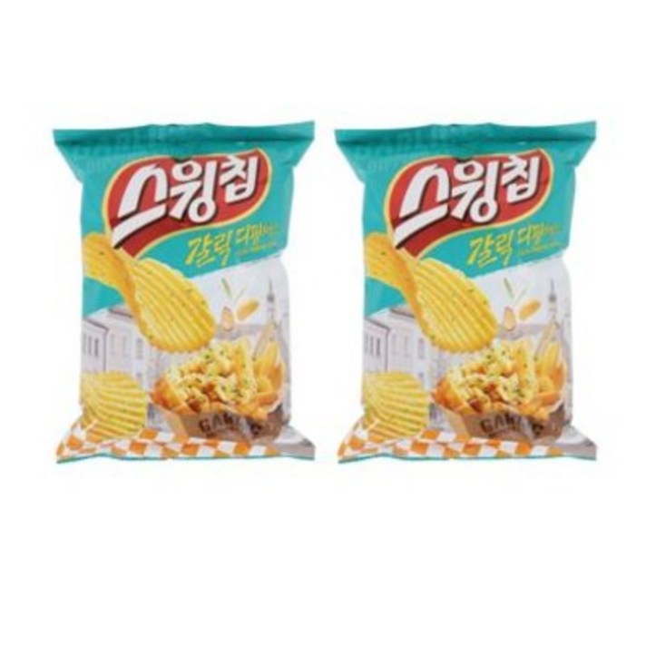 오리온 스윙칩 갈릭디핑소스맛 124g 2개