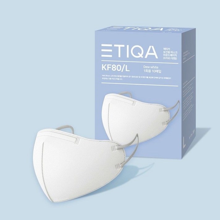 에티카 보건용 마스크 KF80 에어웨이 라운드 베이직 에이 30매입 화이트, 중형(M)