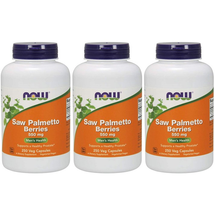 Now Foods Saw Palmetto Berries 나우푸드 쏘팔메토 베리즈 550mg 250캡슐 3팩, 1개, 1