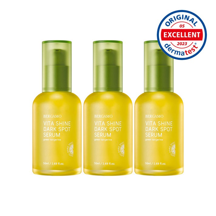 베르가모 청귤 비타샤인 잡티세럼 50ml 3개 세트 / 미니세럼 10ml + 마스크팩 증정, 3세트