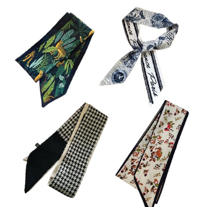 니즈백 미니 쁘띠 트윌리 스카프 4개 세트 C