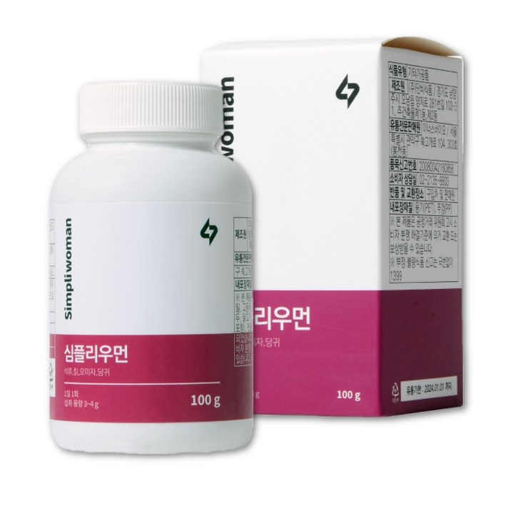 심플리우먼 석류 칡 당귀 오미자 중년 여자 건강 환, 1개월분