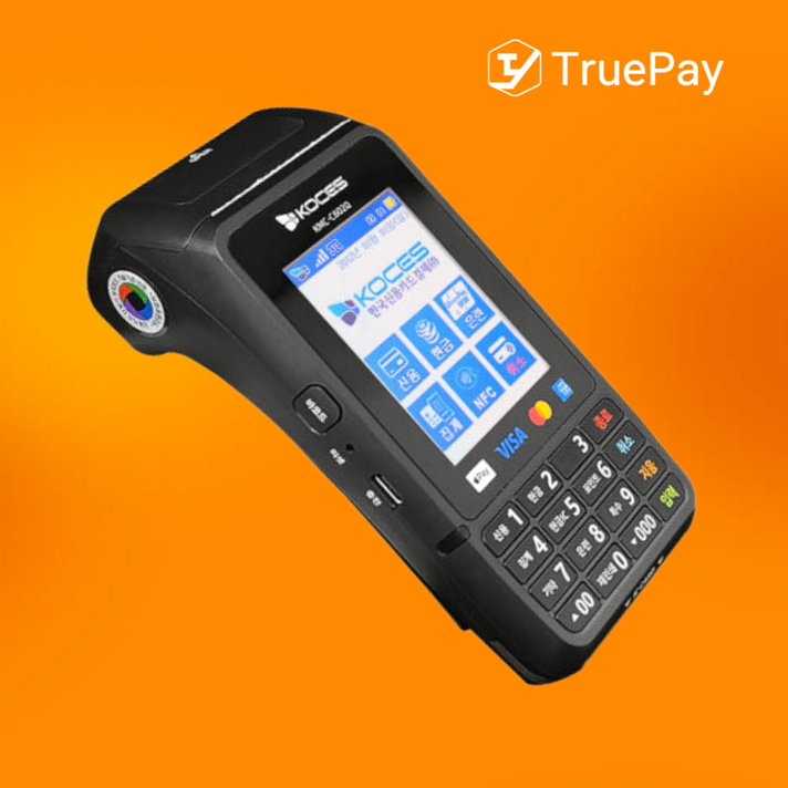 트루페이 무선 휴대용 카드단말기 이동식 배달 결제기 IC 애플페이 신용카드 삼성페이 체크기 카드리더기 사업자 블루투스 등록 가맹점 교체 바코드 QR, 1개, KMCC602Q