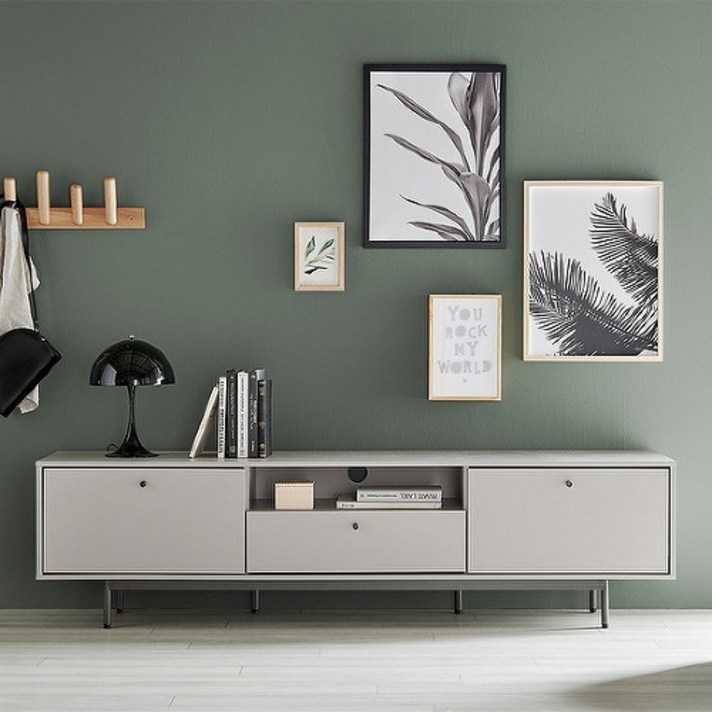 한샘(가구) 한샘 클린트 모던 거실장 180cm 오픈형(3종 택1), 그레이(B)