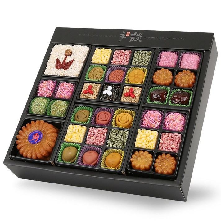 예담 수담한과 고급지함 2단 한과선물세트 명절선물 이바지 떡 부모님선물 추석 한가위 명절선물세트, 1kg, 1세트