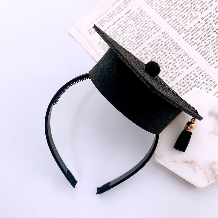 핑크캔디 졸업 축하 선물 학사모 머리띠, 학사모머리띠(기본형), 1개