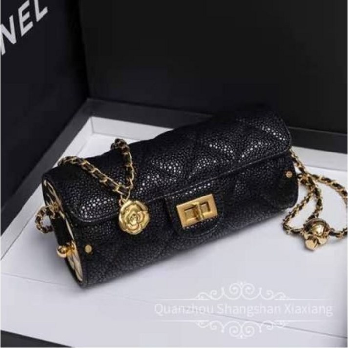 Rugravy 바비 퀼팅 원통 베개 가방 숄더 크로스백 z0069