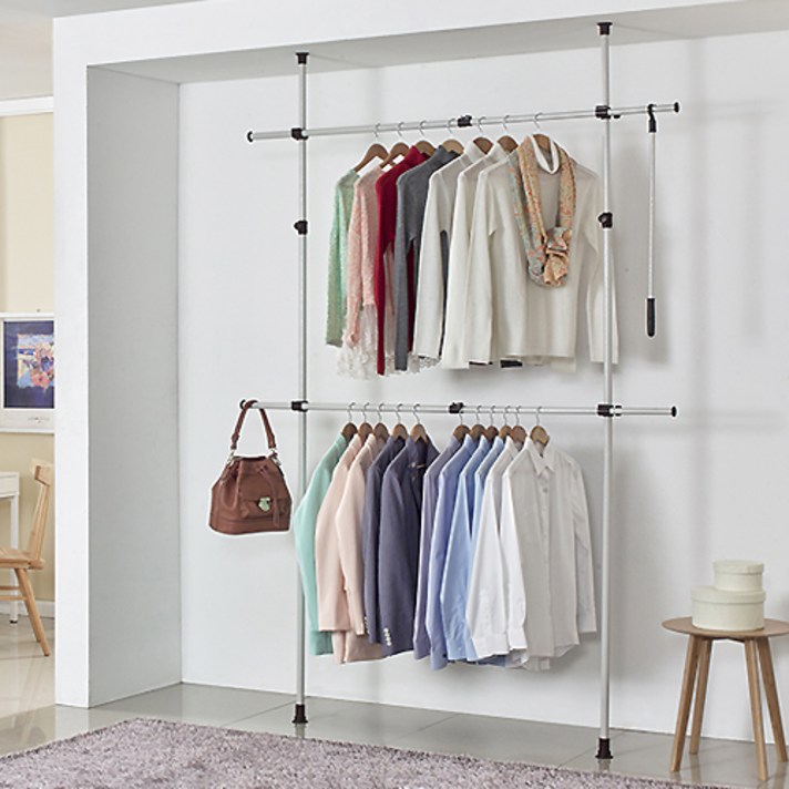  우리행거 클래식 고정식 2단 행거 WCL 2502 25mm, 아이보리 