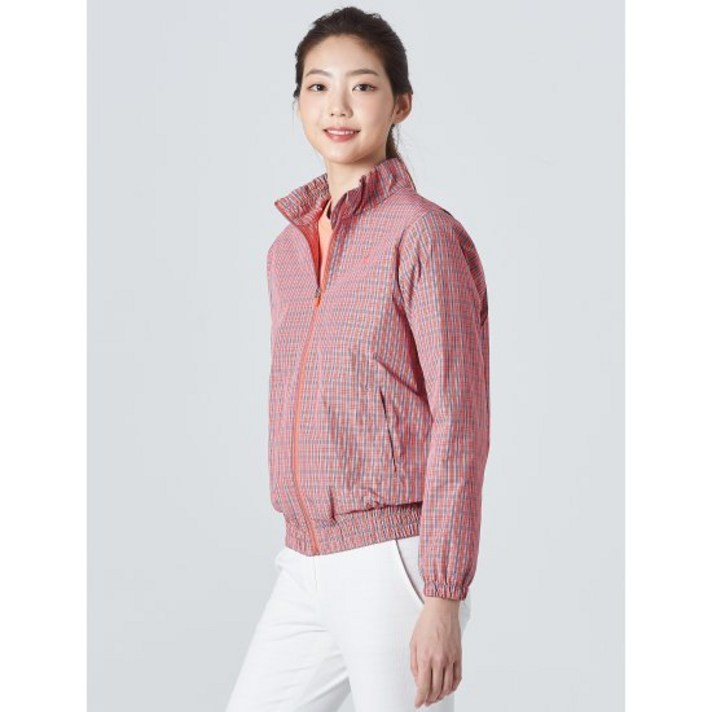빈폴골프 여성 오렌지 시즌체크 블루종 점퍼 (BJ0139A028)