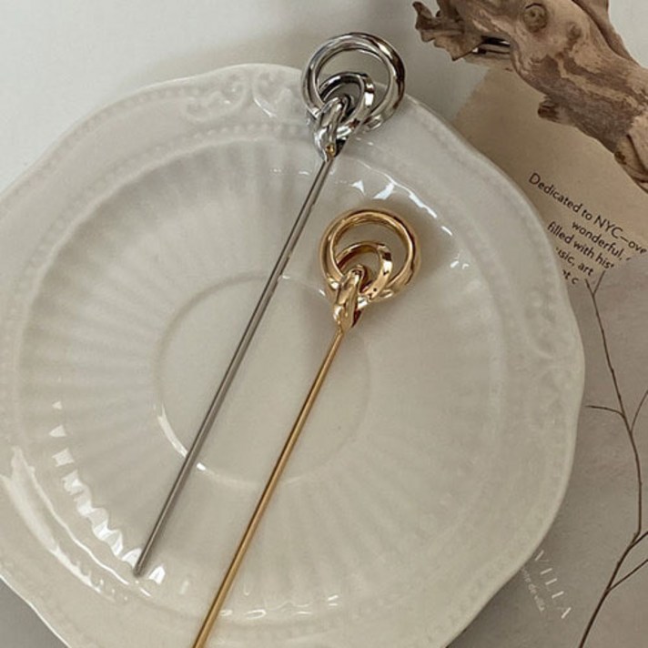 키메라제이 꼬임링 메탈 올림머리 비녀 헤어핀 2color