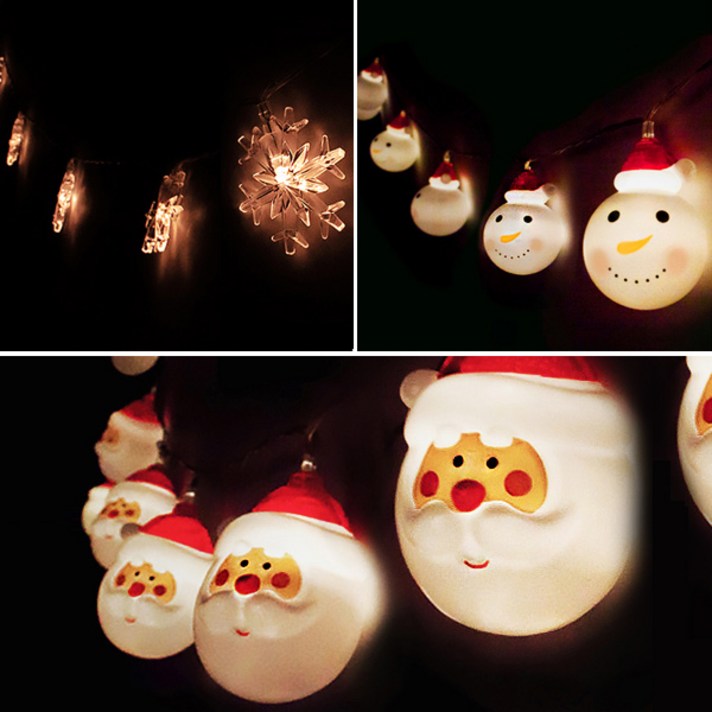 LED 크리스마스 가랜드 눈꽃 산타 눈사람 LED 크리스마스 가랜드 눈꽃 산타 눈사람