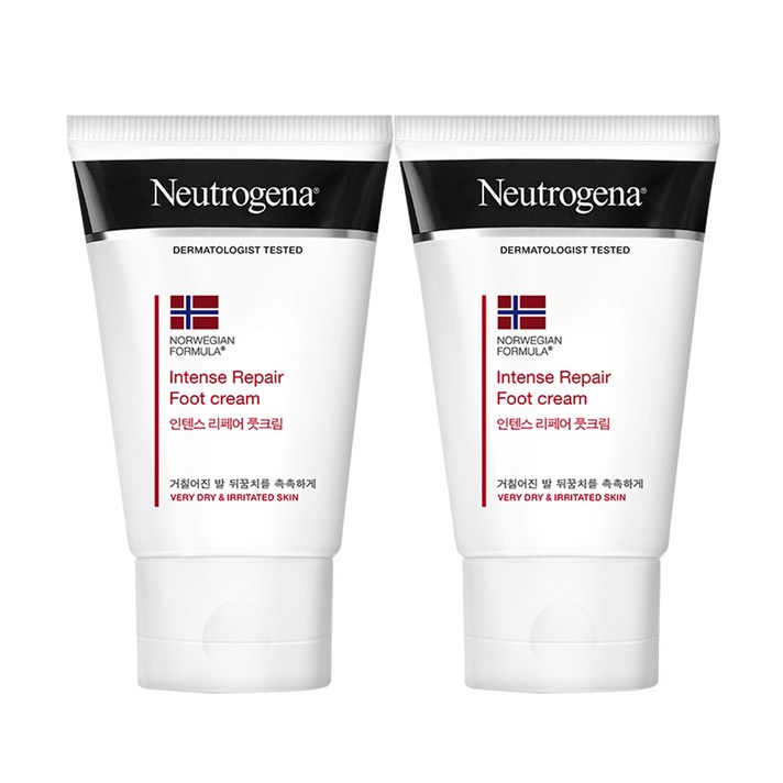 뉴트로지나 인텐스 리페어 풋크림 꽃향, 56g, 2개