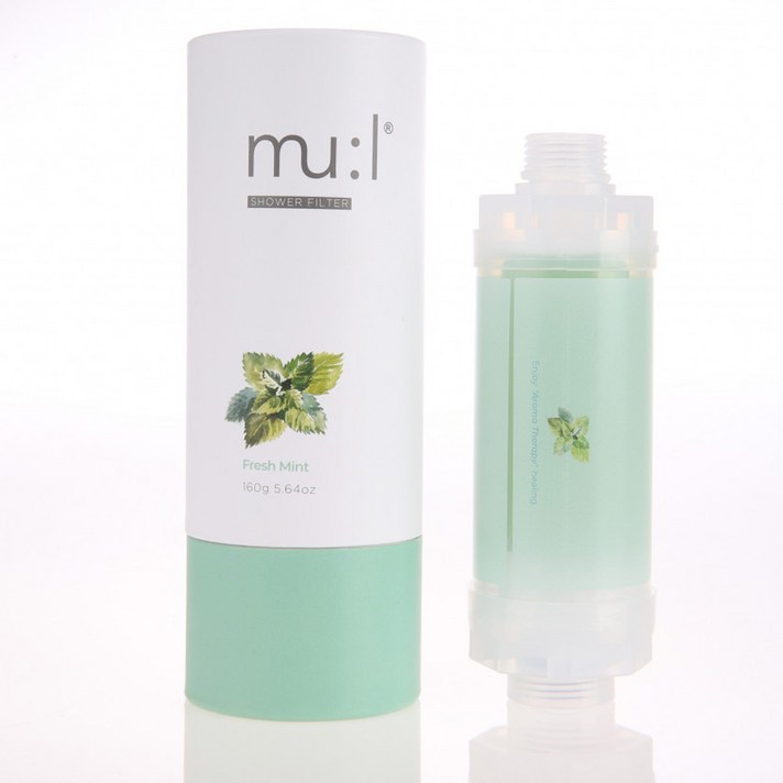 물 비타민 샤워필터 MUL 녹물 유아 트러블 염소제거 온가족용 민트, 1개
