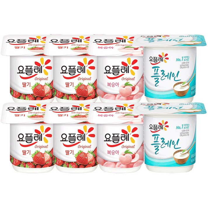 [삼성에프에스]빙그레 요플레 오리지널 85g x 8입 기획 요구르트 요거트, 빙그레 요플레 (혼합) 8개