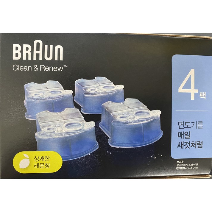BRAUN 클린 앤 리뉴 면도기 세정액, CCR (4개입)
