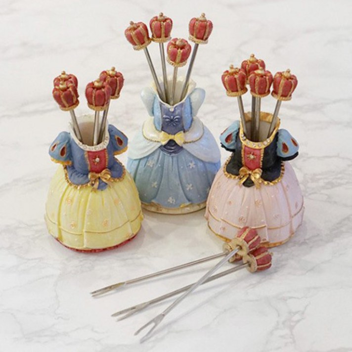 
                                                        프린세스 공주 다과포크세트 드레스 과일포크세트, 핑크, 1세트
                                                    