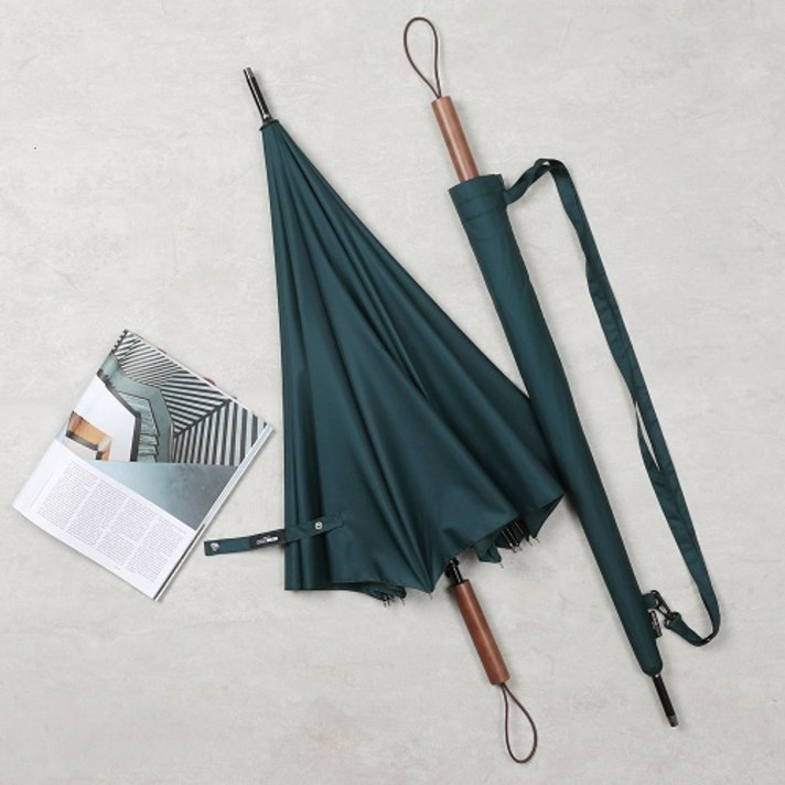 미치코런던 70 무지 우드핸들 대형 장우산