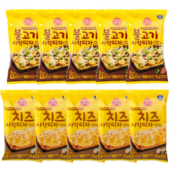 [퀴클리몰] 오뚜기 냉동 사각피자 (치즈 5개 + 불고기 5개)