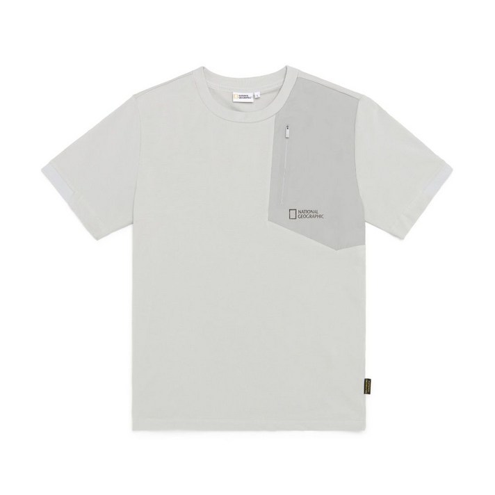 내셔널지오그래픽 반팔티 카커투 쿨맥스 우븐 배색 반팔 티셔츠 G GRAY N222MTS840