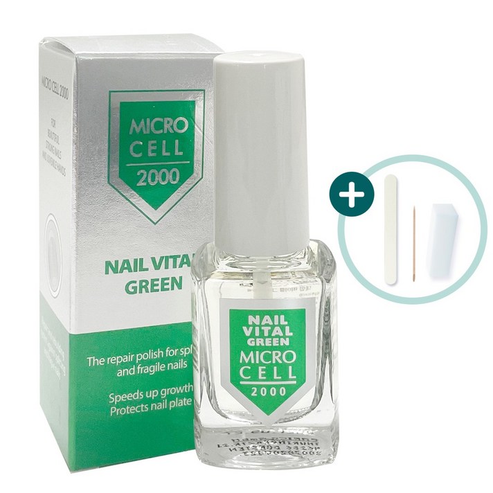 마이크로셀 네일 바이탈 그린 손톱 강화제 12ml 강화 트리트먼트, 1개