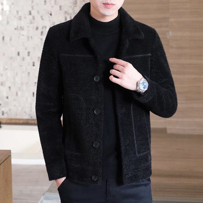 모직 트렌치코트 남자 가을 겨울 슬림핏 재킷 모직 코트