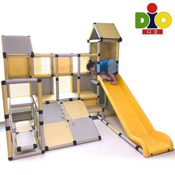 디오 실내 정글짐 미끄럼틀 놀이터 DS-027, 연그레이&파스텔 하늘