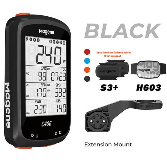 오픈 로드 자전거 사이클 라이더 심박계 속도계 네비 C406 컴퓨터 무선 GPS 속도계, 2 S3 1H603이 있는 C406