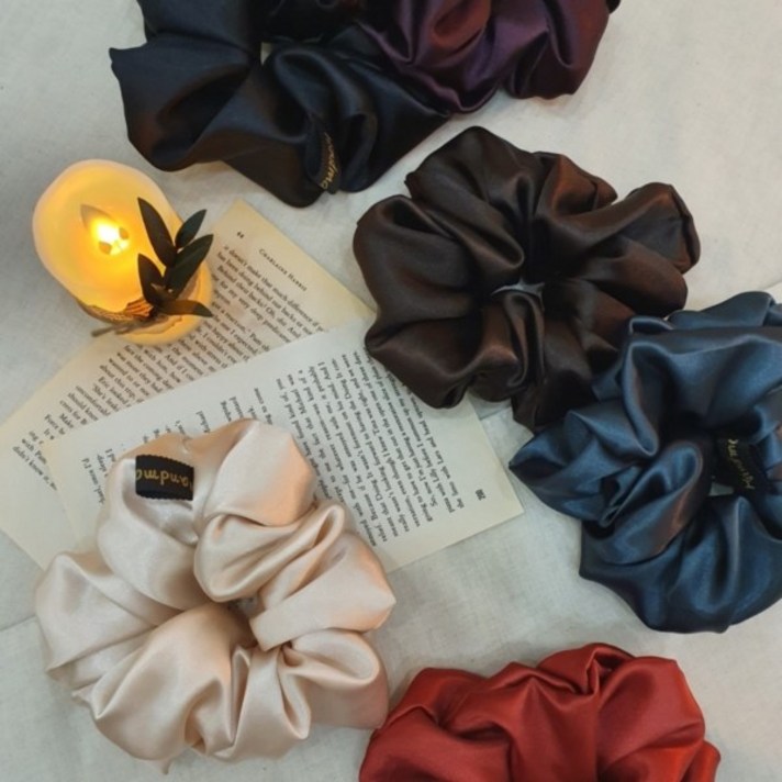 샤이몰 아이유 강민경 곱창머리끈 곱창밴드 실크 헤어슈슈 스크런치