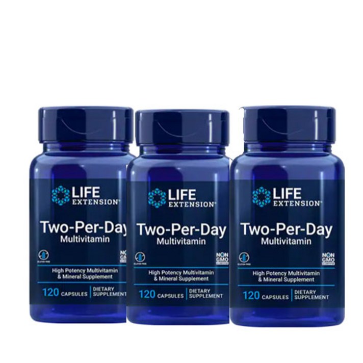 Life Extension 라이프 익스텐션 투-퍼-데이 캡슐 120 3병, 120정, 3개