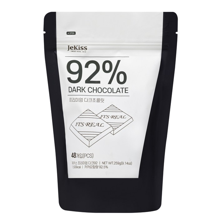  제키스 다크 92% 초콜릿 파우치, 259g, 1개 