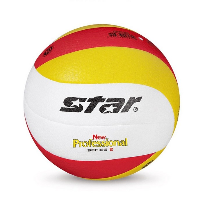  스타 뉴프로페셔널2 배구공, 화이트 + 레드 + 옐로우 