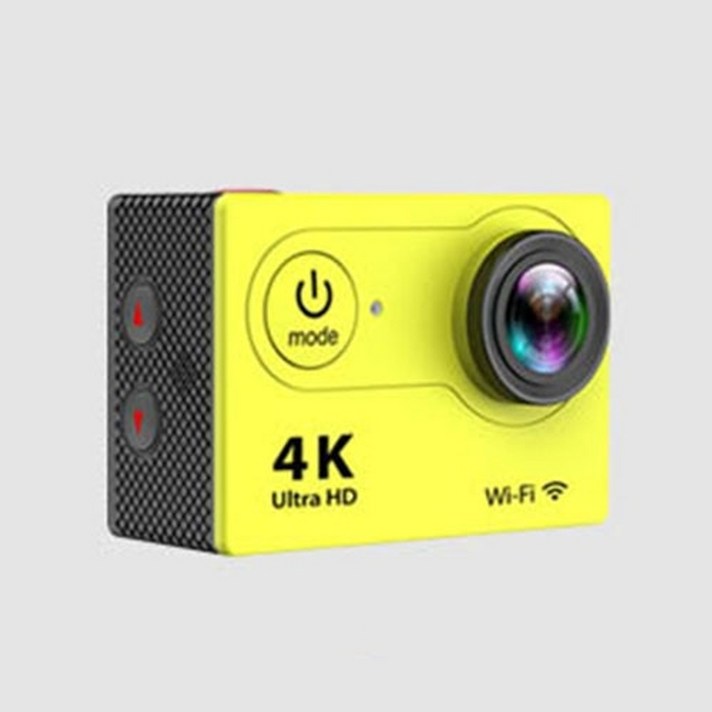 H12 와이파이 액션 카메라 4k 스포츠 카메라 수중 카메라 방수 풀 HD 조타 액션캠, 노란색 HDMI 출력 없음, CN, 카메라만