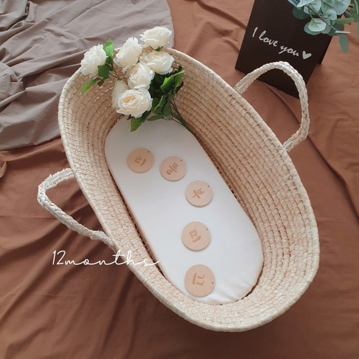 아기셀프촬영소품 모세바구니 라탄바구니 뉴본촬영 50일 100일 본아트 신생아졸업