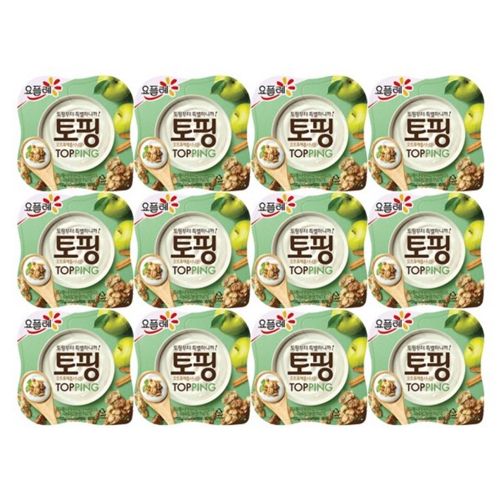 요플레 토핑 오트&애플시나몬(아이스포장), 125g, 12개
