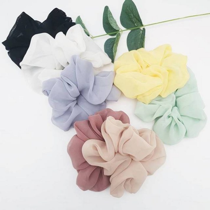 무이토린다 [1+1] 구름 시폰 곱창머리끈 곱창밴드 스크런치 12color