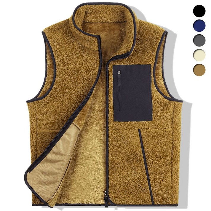 [95-110] 뽀글이 양털 조끼 후리스 남자 플리스 기모 겨울 발열 남성 베스트 캠핑