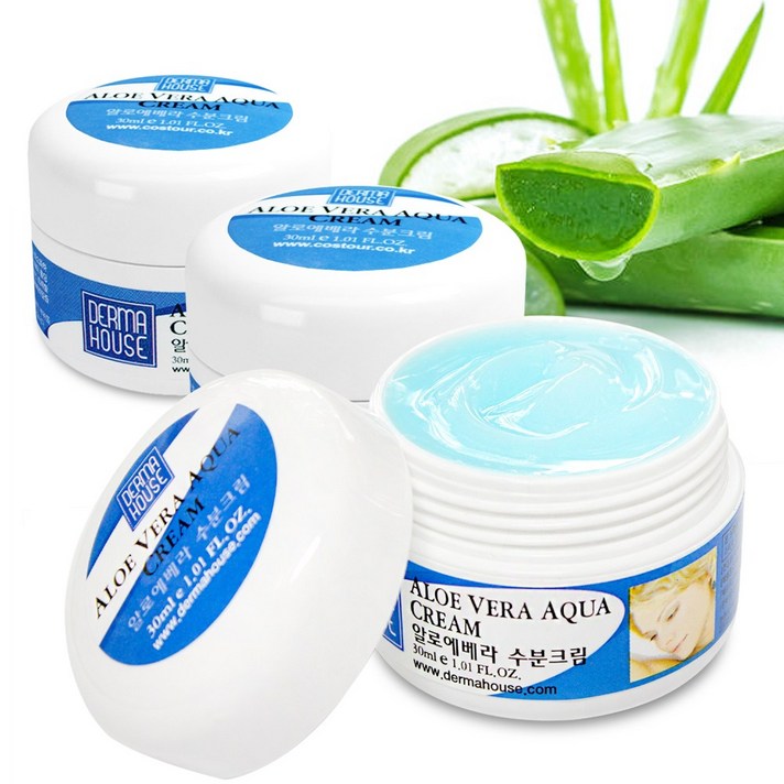 더마하우스 알로에베라 수분크림30mlx3개 수분공급 보습 진정 탄력, 30ml, 3개