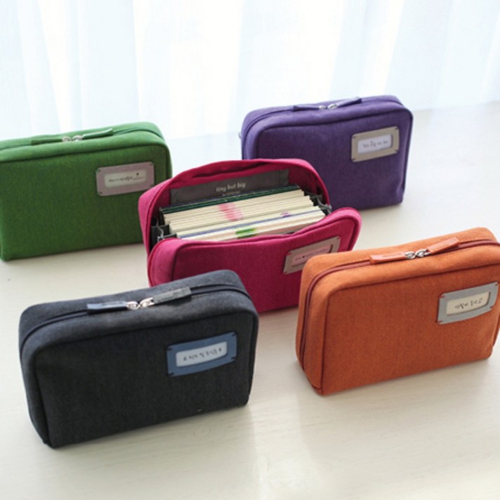 통장 도장 카드 화장품 소품 보관 정리 수납 손잡이 지갑 가방 통장집 파우치 케이스 함