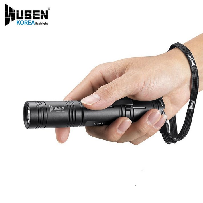 우벤 L50 LED 손전등 1200루멘 고휘도 경찰 경호원 순찰 캠핑랜턴 후레쉬, B세트(본체+3500배터리)