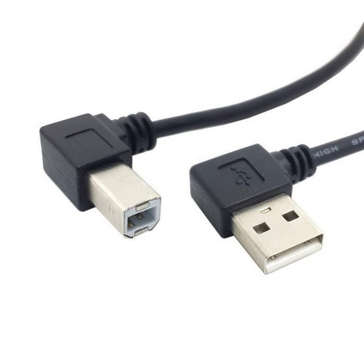 왼쪽 각도 USB 2.0 남성 왼쪽 각도 B 남성 90도 프린터 스캐너 케이블 20cm에, 보여진 바와 같이, 하나