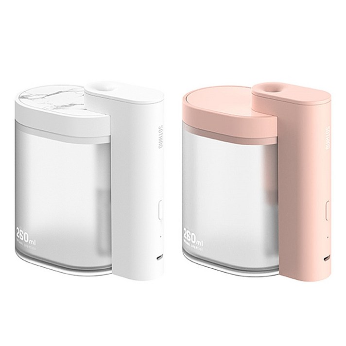 SOTHING 지오메트리 미니가습기 사무실가습기 탁상용가습기, 마블 화이트+추가구입 전용필터2개입