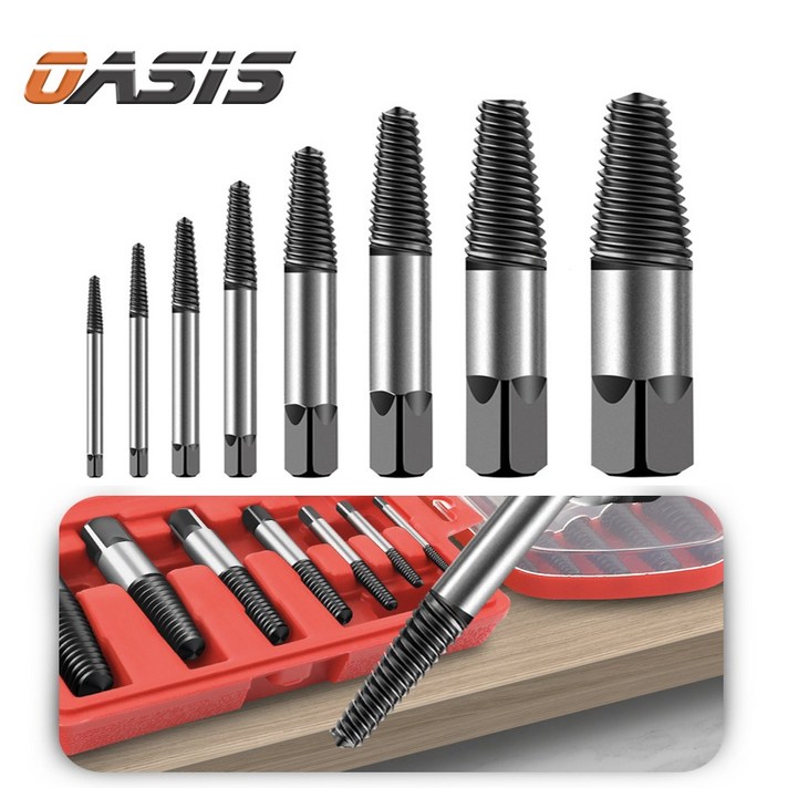 볼트리무버 8PCS세트 피스제거 히다리탭 반대탭 나사 제거 역탭 백탭, 1개