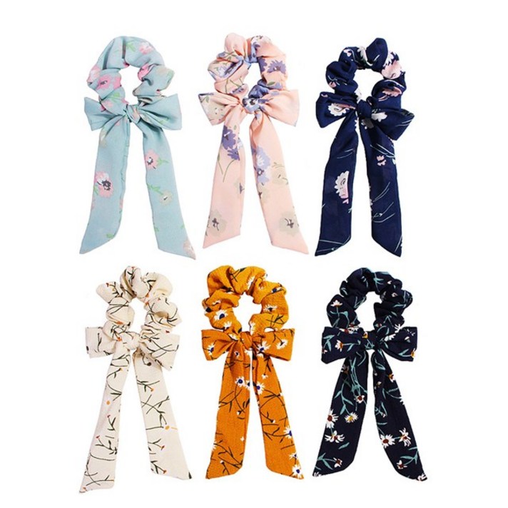 PG 러블리롱리본곱창머리끈 헤어끈 곱창밴드 헤어슈슈 스크런치 1+1