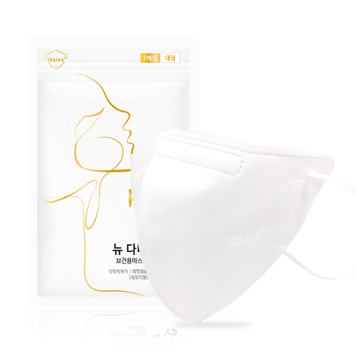 KF94 마스크 뉴다나 온숨 대형 화이트 25매/50매 100%국산원자재, 50매