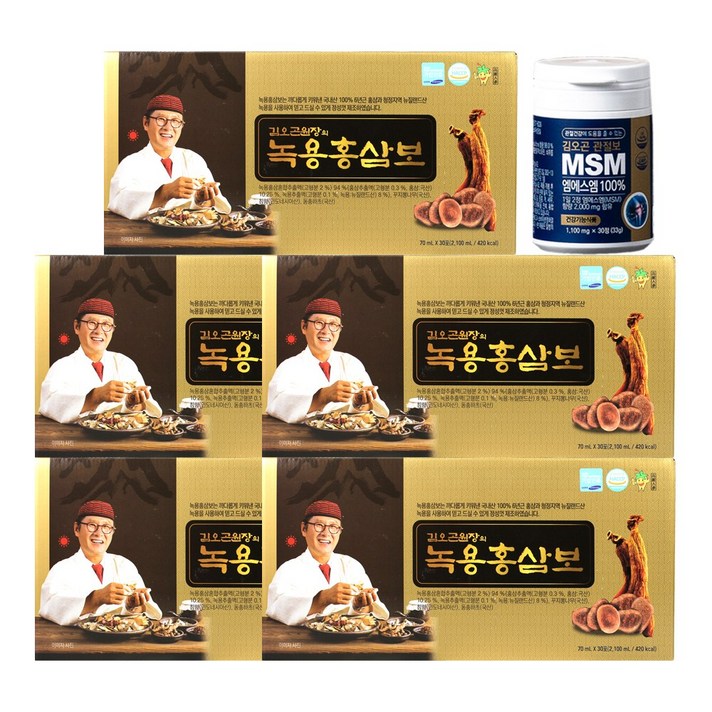 김오곤 녹용홍삼보 5개월(70ml x 30포 x 5박스), 2.1L, 5개