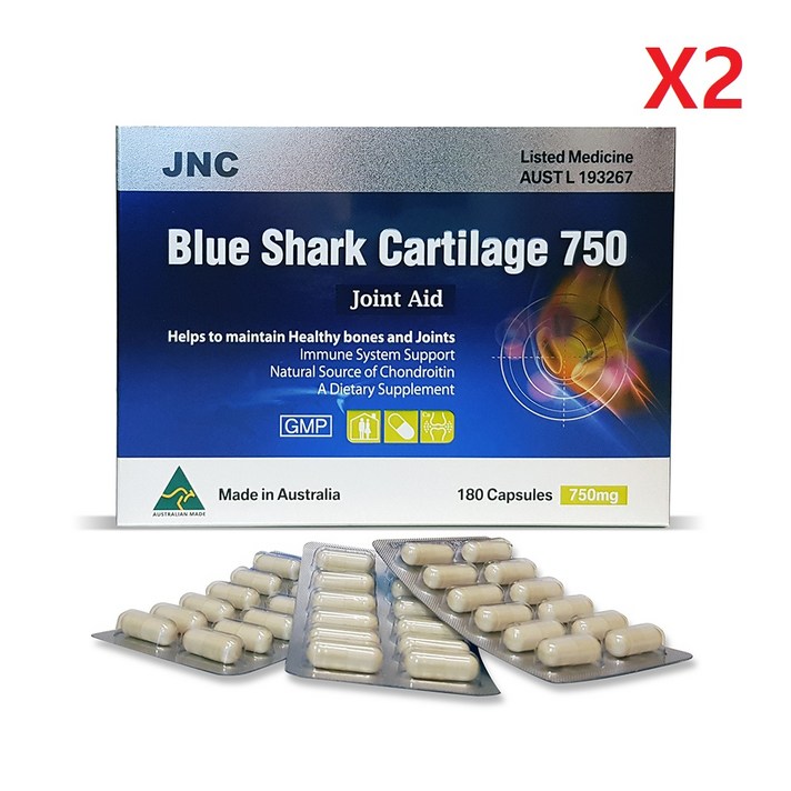  호주 JNC 청상어연골 750mg 180정-2개, 2개 