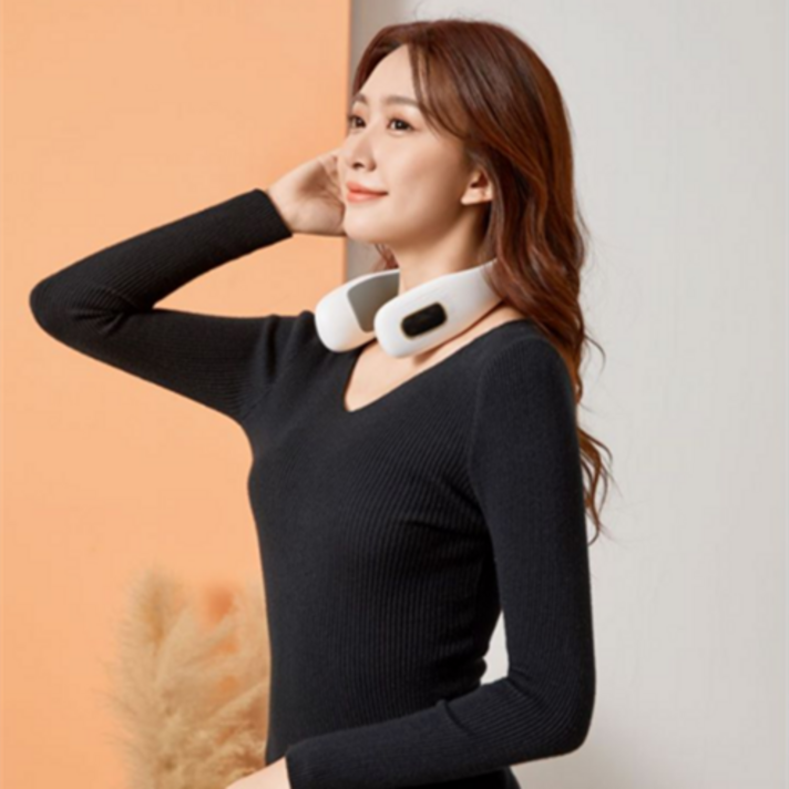 2021년 미프로 휴대용 넥온풍기 넥워머 USB충전 온열기 목걸이 목찜질기 효도선물추천, 핑크