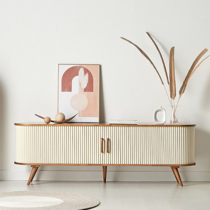 미쉘 거실선반 거실장식장 tv선반 티비 엔틱 원목 거실장 높은 안방, 핑크