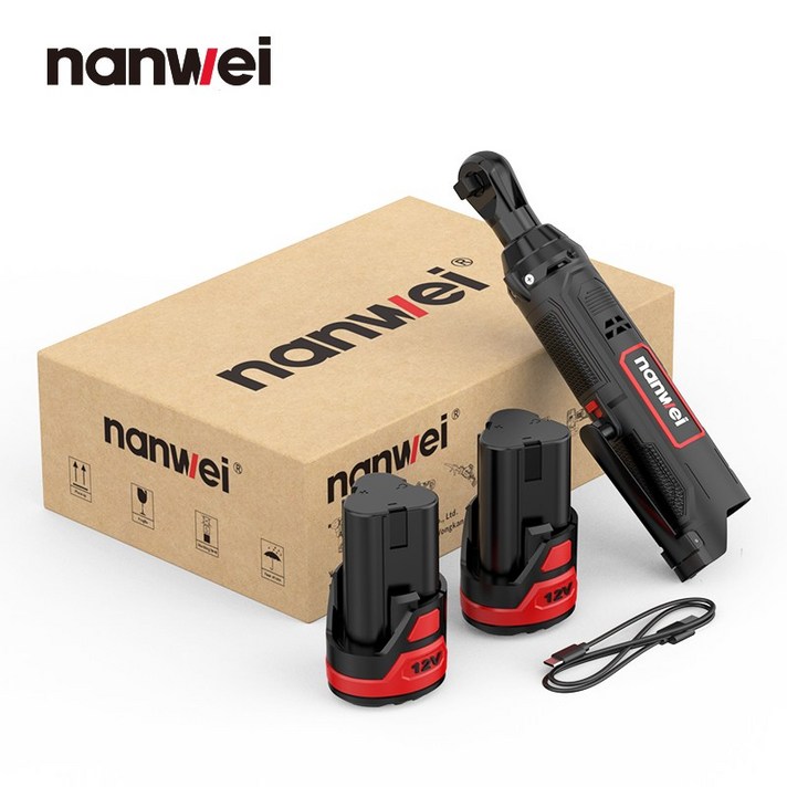 NANWEI 미니 12V/45NM 라쳇 스패너 / Type-C 커넥터 / 다목적 임팩트 스패너 / 2.0ah 배터리, NW8398-2C, 05 NW8398-2C